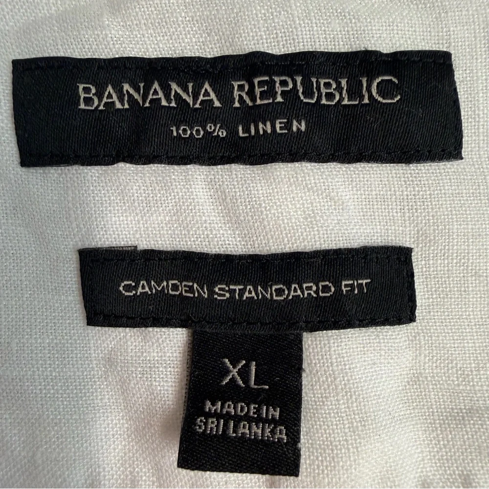 Banana Republic Linen Camden Standard Prep Lightweight Short Sleeve Button Up XL